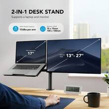 Monitor Arm With Laptop Tray For 13 To 32 Inch Screen & 17 Inch Notebook, Monitor And Laptop Stand, Monitor Arm Desk Mount Fits VESA 75/100 - 1 - Ver 2