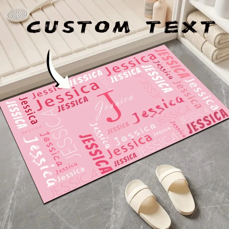 1pc Silica Gel Anti-Slip Bath Mat, Super Absorbent Quick-Dry Soft Shower Mat, Machine Washable For Bathroom And Bedroom, Home Bathroom Carpet, Kitchen And Laundry Mat, Bathroom Quick-Dry Foot Mat, Shower Tub Outdoor Doormat, Vanity Mat, Entry Rug, Bathtub Mat, Anti-Slip And Wear-Resistant, Shower Room Accessory, Toilet Mat, Home Carpet, Bathroom Decor - Style a - View 1