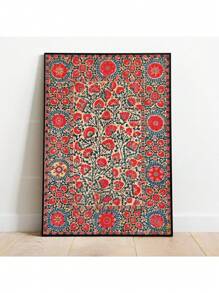 1pc Mughal Tree Of Life Cypres Turkish Paisley Vintage Plant Floral Print Poster Folk Art Home Decor Painting No Frame Rama Decoration,Wall Art,Canvas E-I-D - Multicolor - View 87