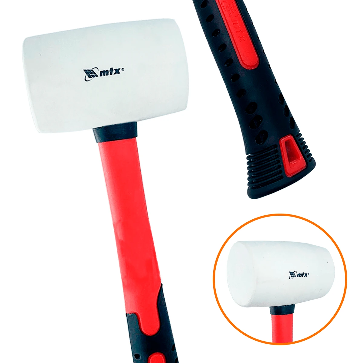 Rubber Hammer 60mm 450g Works Flooring Coating Porcelain And Ceramic Tiles Rubber Worker Gold Hammer Tinsmith - trắng - Xem 1
