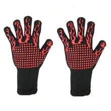 300-500摄氏度烧烤防火手套微波炉手套阻燃烤箱手套超高温防滑阻燃 - 彩色 - 查看 12