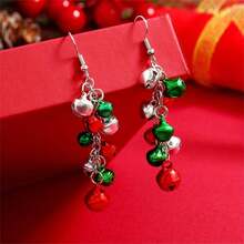 1 Cặp, Hoa tai tua rua thời trang dành cho nữ, Mặt dây chuyền chuông nhiều màu Giáng sinh, Hoa tai thả chuông ba màu hợp kim bạc xanh lá cây đỏ, Hợp kim kẽm, Phong cách cổ điển thanh lịch, Móc tai bằng thép không gỉ 316L, Chủ đề ngày lễ, Quanh năm, Hoàn hảo cho tiệc Giáng sinh, Lễ kỷ niệm và đeo hàng ngày - Nhiều màu - Xem 5