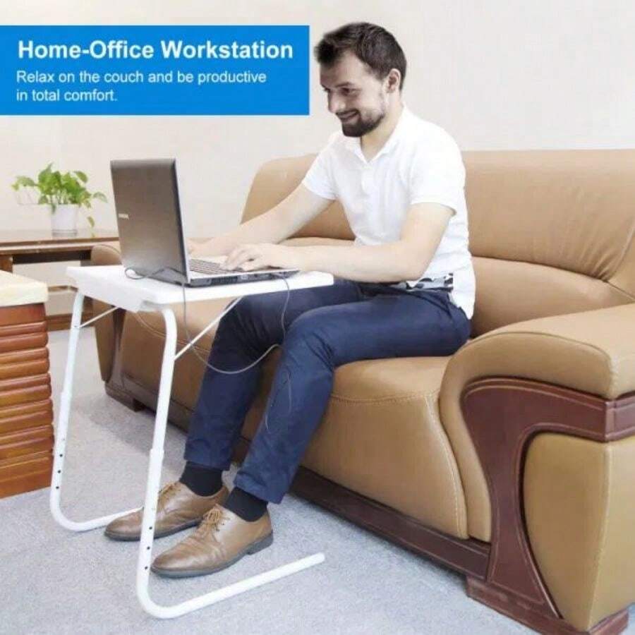 Foldable Tray Table Portable Sofa TV Tray 6 Heights 3 Angles Laptop