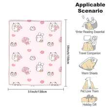 Blanket 1pc150*200cm Rabbit Flower Cat Cherry Fruit Copy Pattern Blanket Blanket Comfortable Soft Skin-Friendly Plush Blanket Flannel Blanket, Sofa Blanket Suitable For Adults At Home/Picnic/Travel, Gifts For Friends, Family And Partners To Keep Warm Warm Blanket Suitable For Bed Blankets, Air Conditioning Blankets, Bath Towels, Sofa Blankets, Pet Blankets, Nap Blankets, Suitable For All Scenes. - Multicolor - View 9