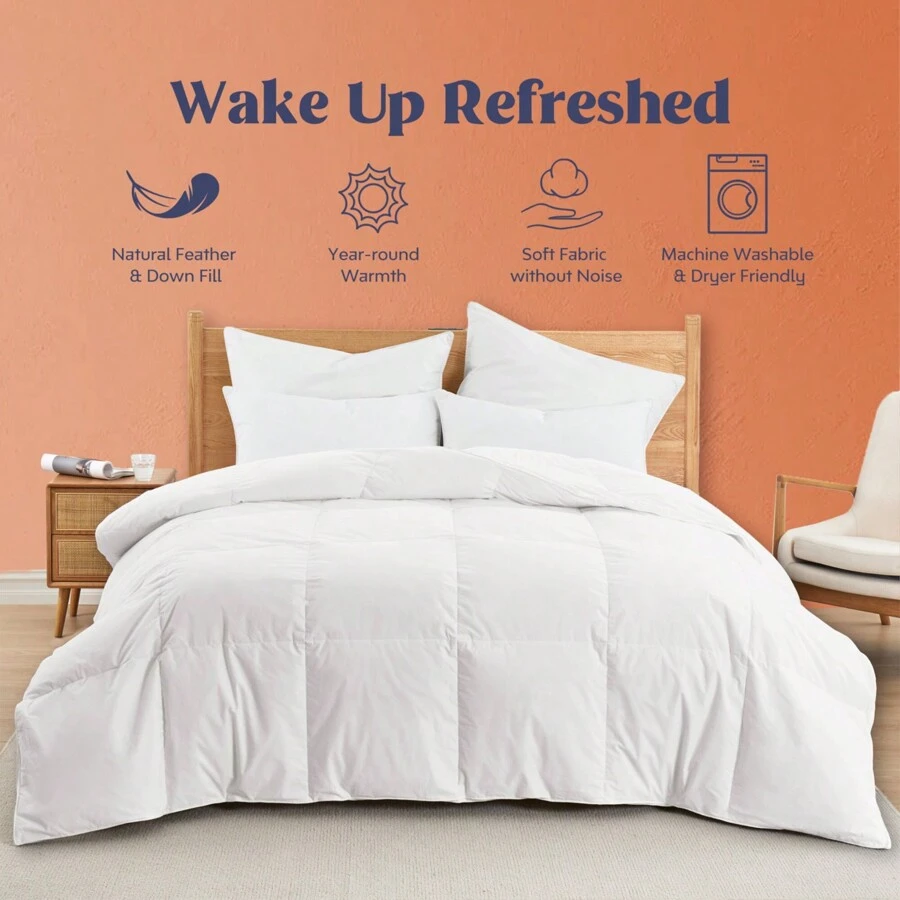 Puredown White Goose Down UltraFeather King Full Twin Comforter All