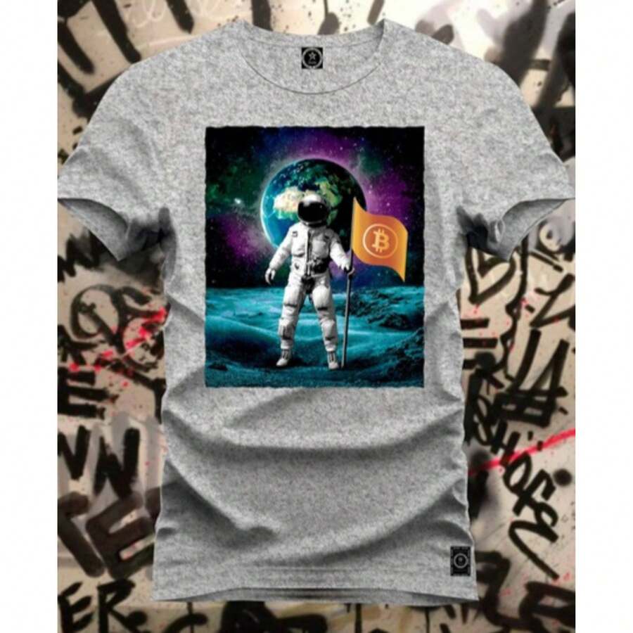 Moon T-Shirt Promotion Cotton Shirts For Men And Women - Xám - Xem 1