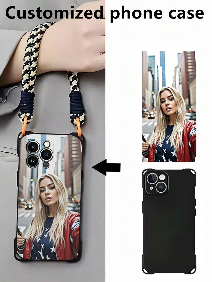 Ốp lưng điện thoại có ảnh cá nhân hóa: Tùy chỉnh phong cách của bạn Tương thích với iPhone 16 Series, 15 Series, 14 Series, 13 Series, 12 Series, 11, 7/8 và X/XS - Khiến mọi lần vuốt trở nên độc đáo! (Sở hữu dây đeo vòng tay) - màu đen - Xem 1