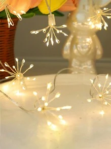 1 dây đèn lồng khói LED, 100 dây đồng LED, thích hợp cho Giáng sinh, tiệc theo chủ đề phim, cầu hôn, trang trí phòng ngủ phòng khách, điều khiển công tắc 8 chế độ, nguồn điện USB, không có điều khiển từ xa - trắng - Xem 2