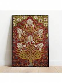 1pc Mughal Tree Of Life Cypres Turkish Paisley Vintage Plant Floral Print Poster Folk Art Home Decor Painting No Frame Rama Decoration,Wall Art,Canvas E-I-D - Multicolor - View 25