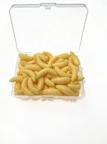 100 peças Isca Macia Tipo Minhoca de Milho, Isca Simulada de Minhoca de Pão, Minhocas Macias Biônicas como Acessórios de Iscas de Pesca para Carpa-Capim, Carpa, Carpa-Prussiana