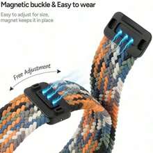 Dây đeo đồng hồ dệt từ tính 22mm, tương thích với Garmin Venu 3/Venu 2/Vivoactive4/Forerunner 265/Forerunner 265 Music/Forerunner 255/Forerunner 255 Music, Galaxy Watch3 45mm/Galaxy Watch 46mm/Gear S3 Classic/Gear S3 Frontier, HW Watch GT5& GT5 Pro GT4&GT3&GT3 Pro&GT 2 46mm/Watch 4/Watch 4 Pro, dây đeo thay thế tháo nhanh, Amazfit BIP5/GTR 4/GTR 3/GTR 3 Pro/GTR 2/3 StratoS Watch, dây đeo cổ tay bằng nylon co giãn có khóa từ tính. - 22mm - Xem 5