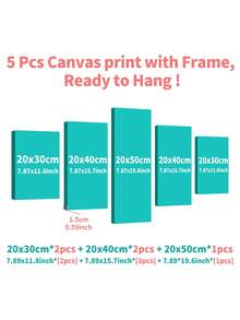 Bộ 5 tấm áp phích vải canvas đóng khung bằng gỗ, nghệ thuật hiện đại, bãi biển bên bờ biển, áp phích vải canvas bình minh tuyệt đẹp, quà tặng lý tưởng cho hành lang phòng ngủ phòng khách, nghệ thuật treo tường, trang trí tường, trang trí mùa đông, trang trí tường, trang trí phòng - Nhiều màu - Xem 3