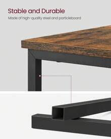 VASAGLE Slim Side Table With Charging Station, Narrow End Table With 2 Drawers, Bedside Table With Storage, For Living Room, Bedroom, Rustic Brown And Classic Black - UK Plug(220-240V) - View 7