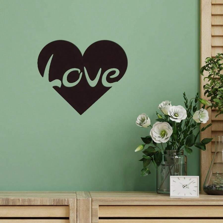 1 Đồ trang trí tường bằng kim loại hình trái tim, thích hợp cho nhiều dịp như trường mẫu giáo, phòng ngủ, không gian dành cho cặp đôi, v.v.