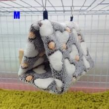 1pc Soft & Cozy Warm Plush Heart Pattern Triangle Hammock Bird Nest, Suitable For Cockatiel, Parrotlet & Other Small-Medium Parrots To Sleep, Rest, Play. Multi-Size & Color Options, Detachable Metal Hook For Cleaning, Applicable For Autumn & Winter