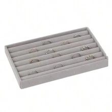 1pc Home Use Velvet Long Jewelry Box, For Rings And Earrings Storage