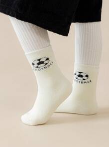 5 paires de chaussettes d'équipe pour enfants/tout-petits garçons, couleurs unies, couleurs contrastées, motifs de lettres de bandes dessinées et de football, doublure en peluche, convenant pour un port quotidien, cadeaux, mignons, , minimalistes, convenant pour les étudiants, chauds, automne/hiver - Multicolore - Voir 3