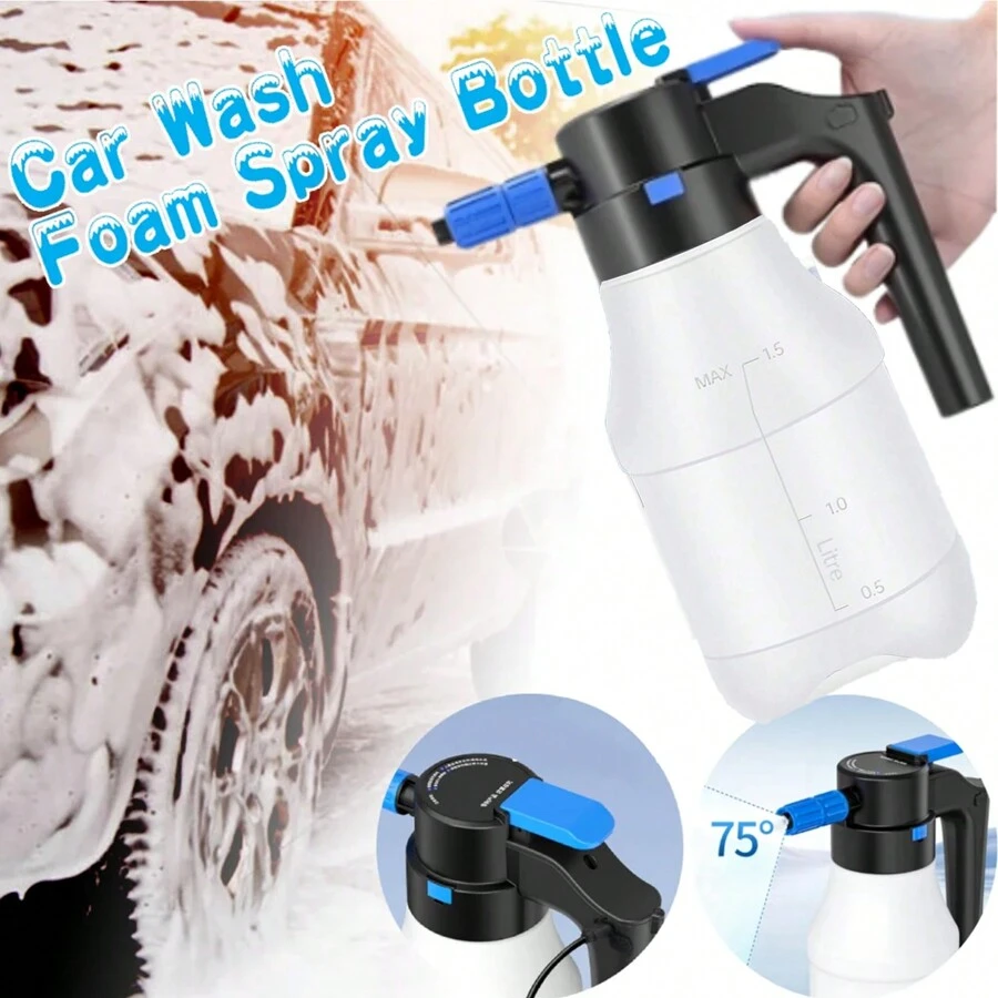 Máy phun bọt điện 1,5L Máy phun bọt áp suất cao rửa xe Máy phun tuyết không dây sạc lại Súng phun bọt rửa xe Dụng cụ rửa xe ô tô & xe máy Dụng cụ vệ sinh - trắng - Xem 1