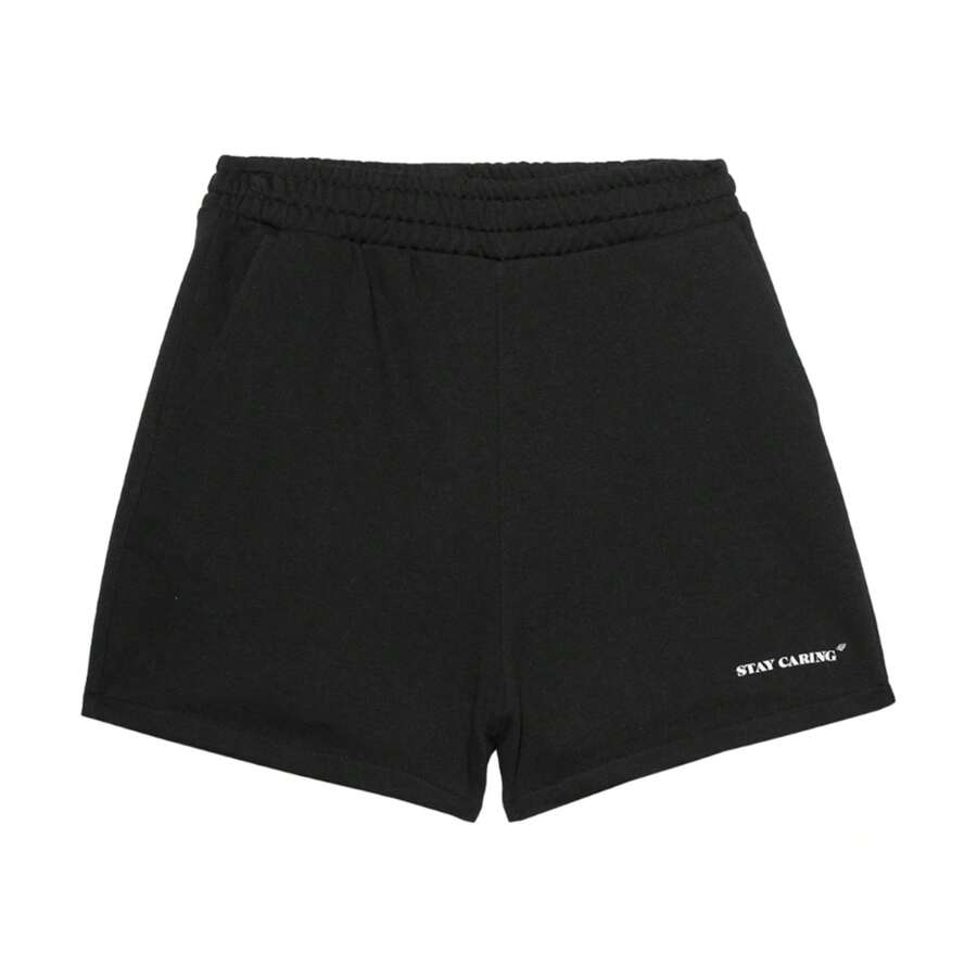 4F Womens/Ladies Stay Caring Sweat Shorts (Deep Black) - 300gsm 80% Cotton/20% Polyester - 黑色 - 查看 1