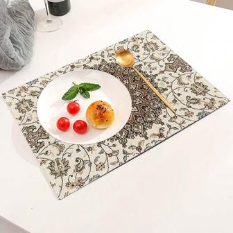 Bohemian Mandala Print Table Placemats Set Of1/ 4/6 - Kitchen And Dining Room Decor - Linen Cover,Room Decor,Party Decor