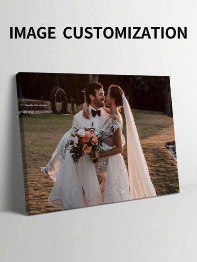 1pc Customizable Framed Canvas, Personalize With Your Photo, Perfect Gift For Family, Wall Art Home Decor, Best Gift For Couples, Valentine's Day Decor High-Quality, Stylish Custom, Personalized, Unique Ideal Gifts For Her Boyfriend, Girlfriend For Valentine's Day, For Anniversaries, For Weddings Living Room, Home Birthday Graduation, Slow Summer Living, Xmas Decoration, For Housewarming