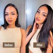 Clip In Hair Extensions Human Hair Brazilian Straight Clip In 8pcs/Set Full Head Extensions Natural Black Color Clip Ins Remy Hair 10-28 Inch - Natural Black - View 3