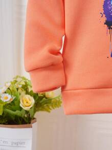 Young Girl Butterfly Print Hoodie & Pants Set