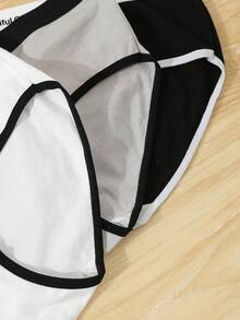 6 件装 Tween 女童撞色边饰字母印花内裤 - 彩色 - 查看 3