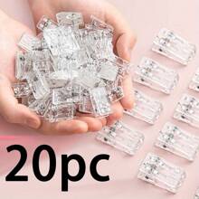 Adjustable Clear Clips - Multipurpose Plastic Data File Fixers, Convenient For Storage, Compact & Durable, Reusable Paper Clips (10/20/60/100pcs),Back To School,School Supplies - Transparent - View 10
