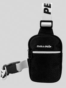 Pega A Visao Shoulder Bag Mini Crossbody Bag Black Wide Strap + Men's Bucket Hat Catch The Vision Black - 白色 - 查看 7