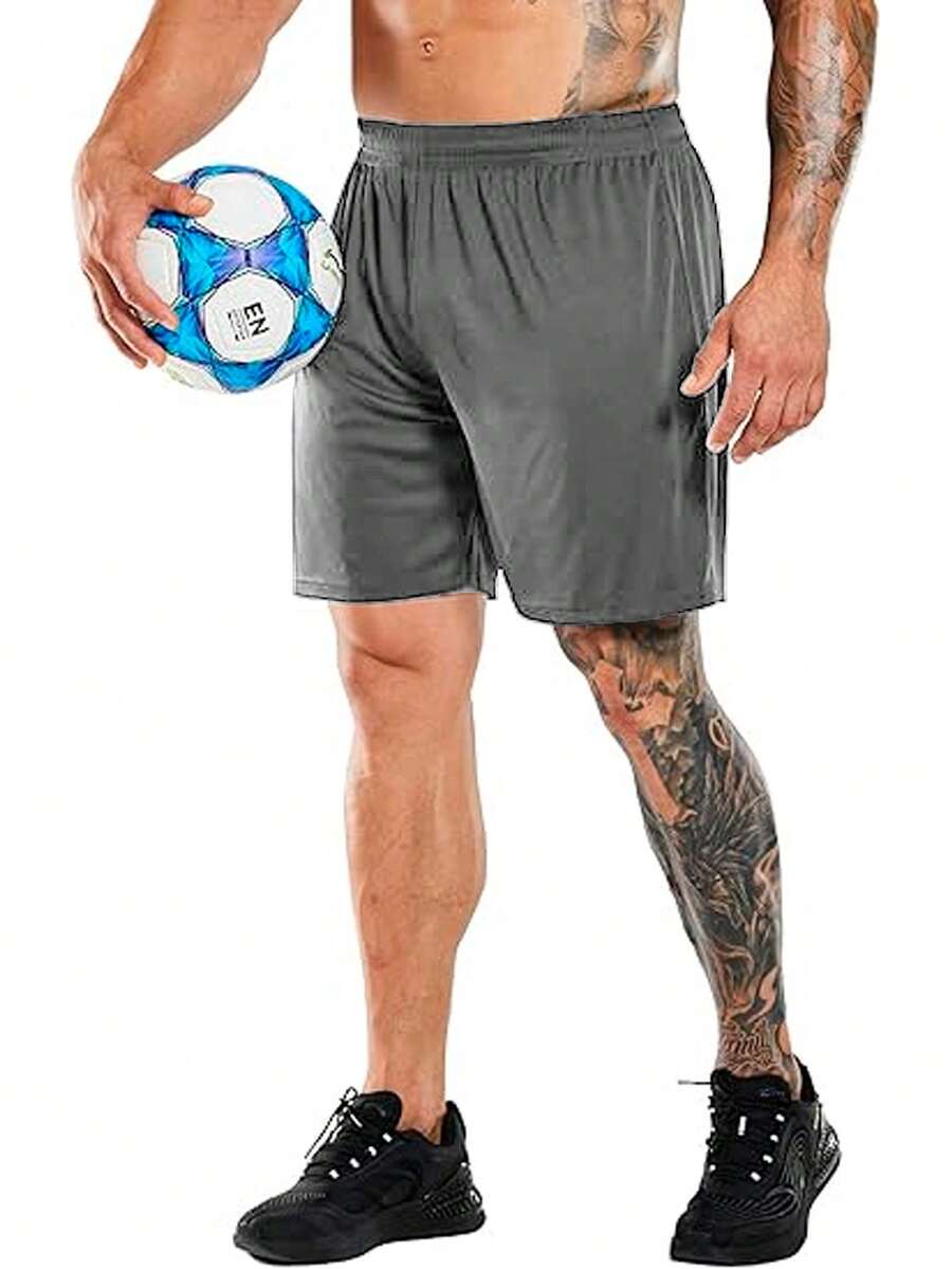 Slim Fitness SLM Basic Men's Bermuda Shorts Slim Fitness Neutral Colors - Xám - Xem 1