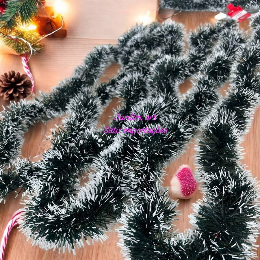 Kit 2 Thick Luxury Christmas Feathers 2m: Transform Your Tree With A Snowy Garland - 綠色 - 查看 1