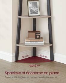 VASAGLE Corner Shelves - 灰色 - 查看 3