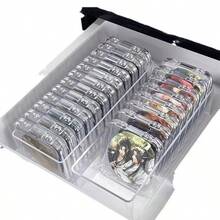 10 个亚克力透明收纳盒，指甲尖展示盒，适用于吊坠、徽章、工艺配件防尘方形保护盒、化妆品收纳盒、化妆品、带盖盒子、塑料收纳盒、收纳盒、化妆品展示、化妆品收纳盒、化妆品收纳盒、透明架子、化妆品收纳盒、女士礼物、桌面收纳、桌面整理、Byoma 护肤品、梳妆台化妆品、组织 - 彩色 - 查看 7