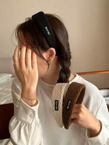 2024 新款女士粗针织宽边头带，时尚户外运动百搭头饰，秋冬 - 彩色 - 查看 10