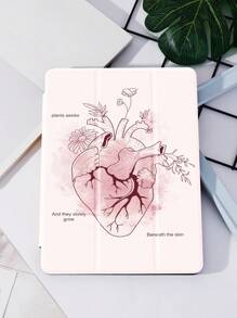 心形图案保护壳适用于 iPad 7/8/9 代 10.2 英寸，防摔平板电脑保护套适用于三星 Galaxy Tab A8 10.5 英寸 2022、MatePad 10.4 等，带笔架，自动睡眠/唤醒 - 彩色 - 查看 2