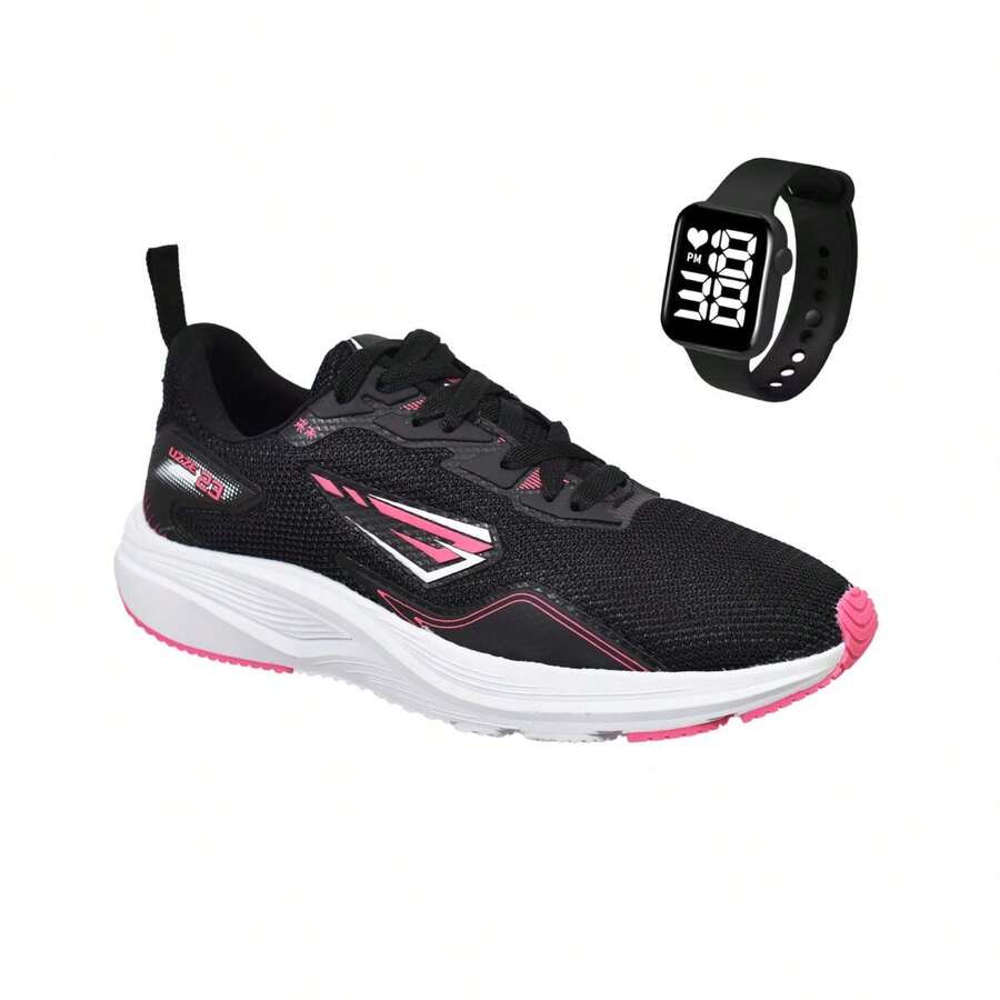 Uzze Sport Women's Men's Pulse Gym Running Shoes Lightweight Comfortable New + Watch - 玫紅色 - 查看 1