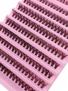 200pcs/10 Rows European And American Hot Melt 40D 50D False Eyelashes, Mixed C Curl And D Curl Thick Segmented Individual Cluster Lashes - DD - View 2