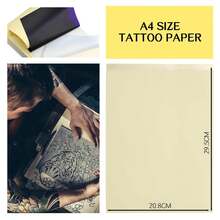 SHIXIONG 100 Hojas de Papel de Transferencia de Tatuaje,4 en 1 Papel Hectografico para Tatuar,Sin Manchas, Líneas Claras,Papel Hectografico,Ideal para Principiantes en Tatuajes, Salones de Tatuajes y Artistas - Blanco - Ver 2
