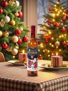10 件圣诞葡萄酒贴纸圣诞快乐家居装饰 2024 餐桌装饰圣诞节装饰品圣诞新年礼物 2025 - 彩色 - 查看 2