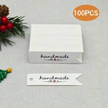 100 sztuk ręcznie robionych zawieszek, białe zawieszki na prezent z motywem jaskółczego ogona z literą "Handmade With Love" na przyjęcie urodzinowe, projekt DIY na Walentynki