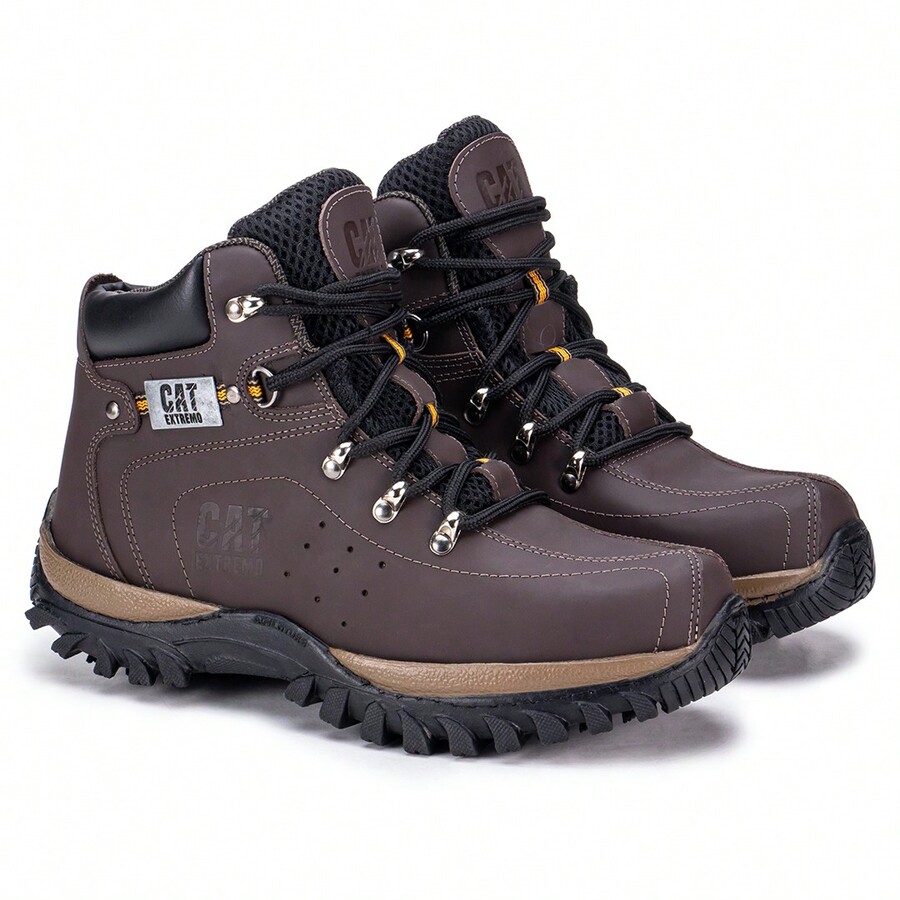CoturnoMasculino Bota Adventure Cat Extremo Com CA Original Couro