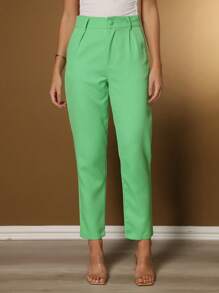 Women's Pants/Tailored Pants/Basic Pants/Elegant Pants/Skinny Pants/Blogger Pants/Fashion Pants - 橄欖綠 - 查看 2