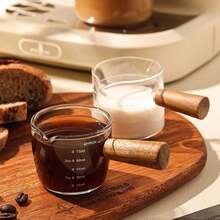 Measuring Cup Kit Sauce Boats Coffee Measuring Cup Milk Sauce Creamer Glass Serving Jar With Bamboo Handle 100ml - 01 單位 - 查看 4