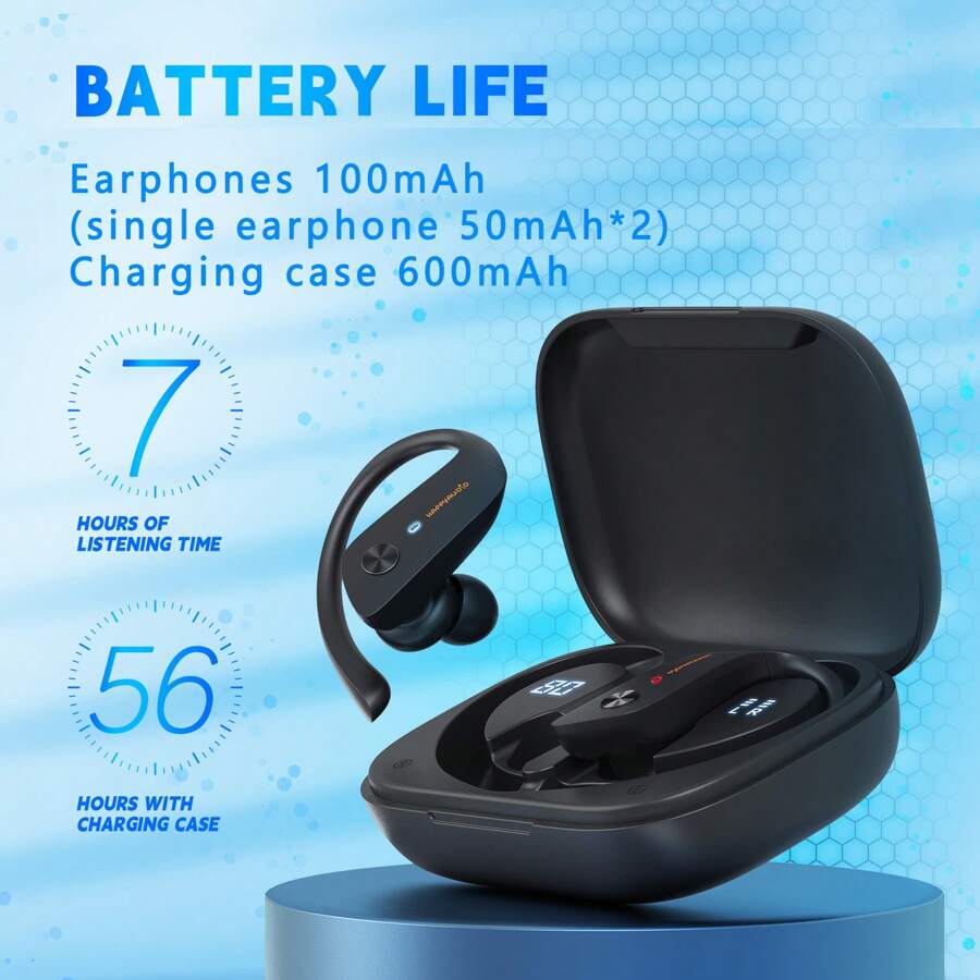 MAS CARNEY Écouteurs Bluetooth 5.3 Sans Fil – Ultra Légers 35g, 20h D'Autonomie, Contrôle Tactile, Mini Boîtier De Charge M1 – Son Clair & Appels Faciles