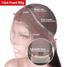 Body Wave Navy Blue 13x4 Synthetic Lace Front Wig Color Blue HD Transparent Lace Front Wig For Women Pre Plucked - 藍色 - 查看 7