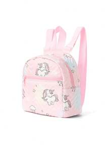 独角兽、星星卡通印花背包 - 可爱又轻巧、旅行背包、脊柱保护背包、可调节肩带 - 上学、旅行和户外探险的完美选择，配有卡通田园风公主发夹、超闪鱼鳞猫耳鳄鱼发夹、彩色刘海夹配饰背包、书包、儿童书包、小背包、书包学校、书包背包、背包、儿童书包、儿童行李箱、儿童背包、幼儿背包、迷你背包、幼儿园书包，非常适合女孩、儿童、女学生、少女女孩儿童旅行包、儿童女童包、独角兽 - 彩色 - 查看 4