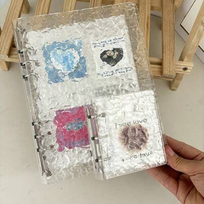 A5/Mini Crystal Binder Card Book, 20pcs Double Side Refill Bags, Loose-Leaf Hard Cover Photo Album, Postcards Organizer Back To School,Back To School,School Supplies