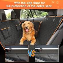 Funda para asiento trasero del automóvil para mascotas, 100% impermeable y resistente a las manchas, cojín para el carro de mascotas con cuatro bolsillos de almacenamiento