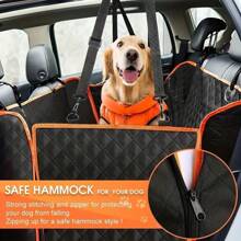 Funda para asiento trasero del automóvil para mascotas, 100% impermeable y resistente a las manchas, cojín para el carro de mascotas con cuatro bolsillos de almacenamiento